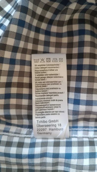 Koszula długi rękaw krata Tchibo r. 39/40 M regular zwymiarowana
