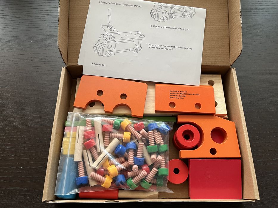 Boxiki zestaw narzędzi dla dzieci pomarańczowy pojazd