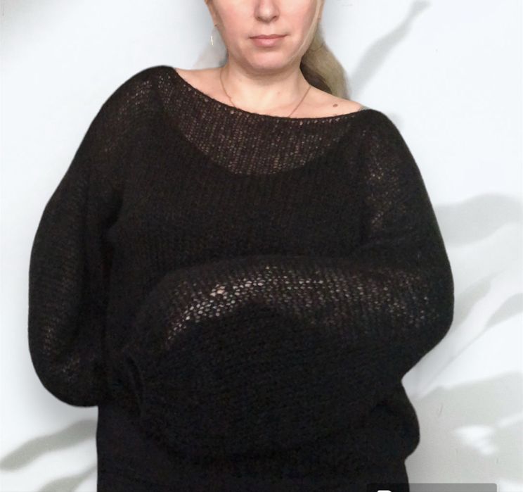 Паутинка светр вʼязаний мохеровий свитер джемпер кид мохер вязаный