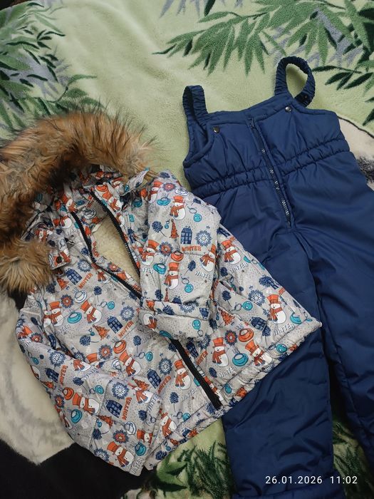 Зимовий комбінезон на овчині куртка штани 110 р
