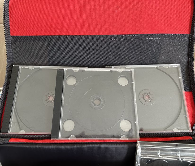 Conjunto de 28 caixas transparentes para CD DVD com caixa para guardar