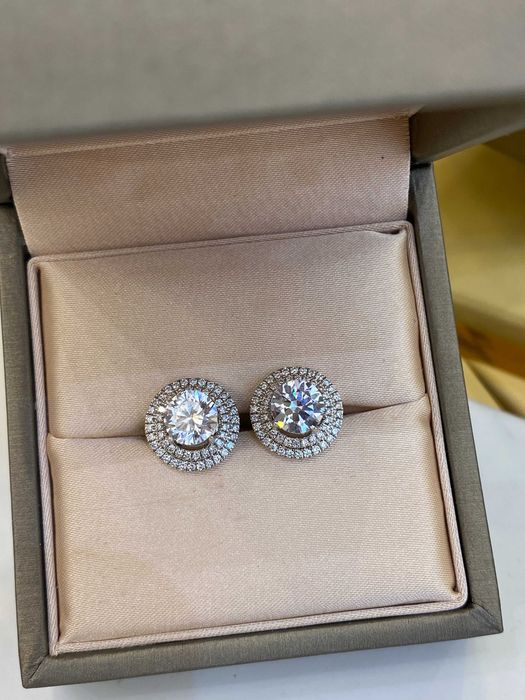 Kolczyki HALO z diamentami 2.52 CT VS2/G Certyfikat IGI