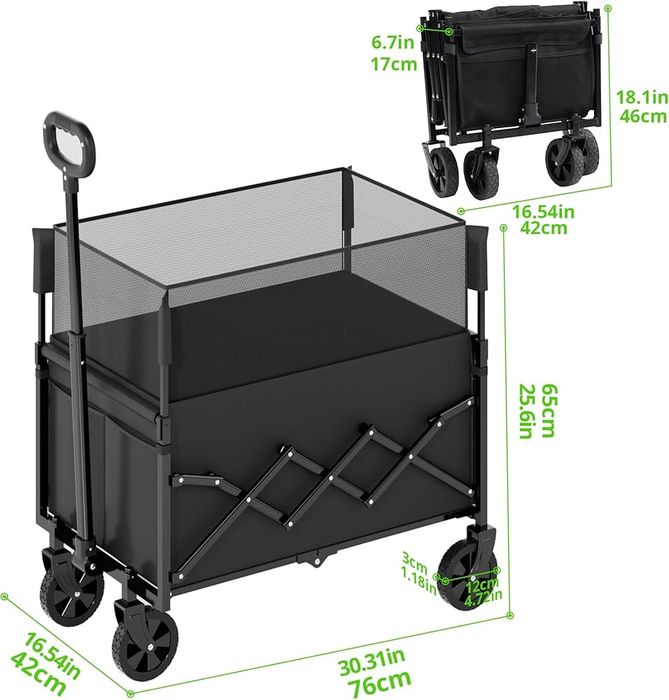 RYGEO Składany wózek transportowy 70/120L