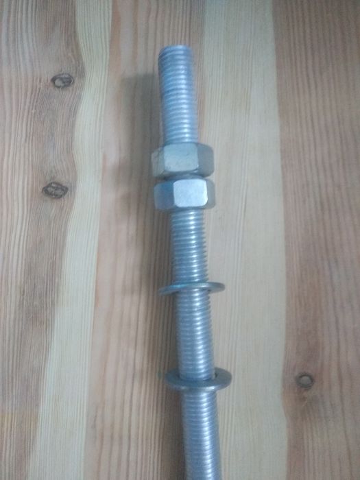 Шпилька різьбова М20х1000 оцинкована, гайки М20, шайби Ф20 плоскі