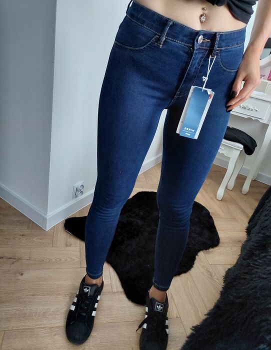 Jeansy mid waist skinny