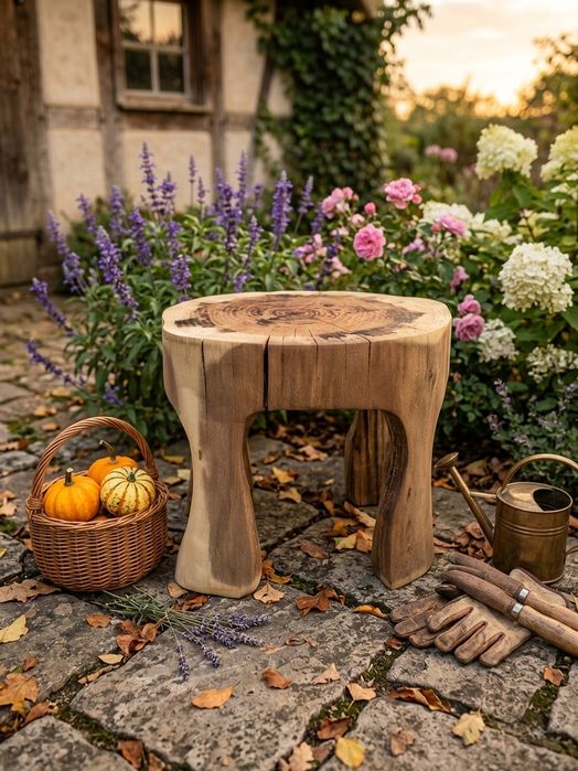 Handmade wooden side table