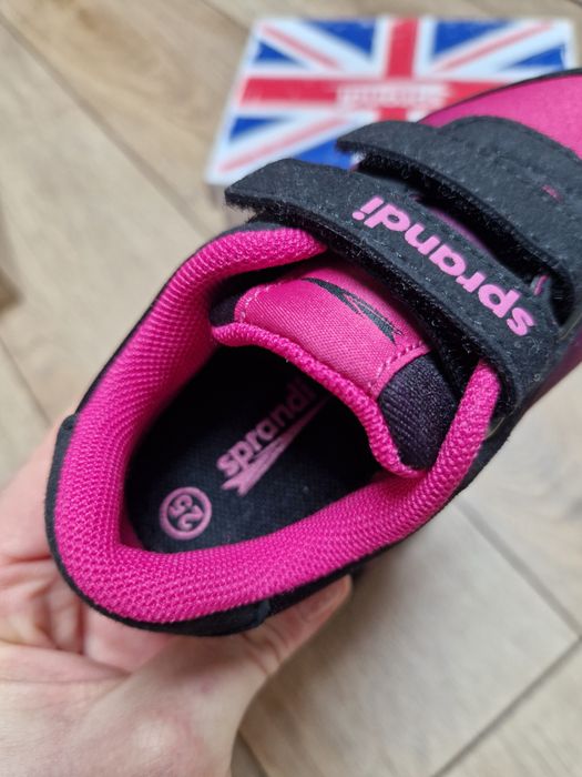 Sneakersy Sprandi adidasy dziewczęce na rzepy różowo czarne r. 25 nowe