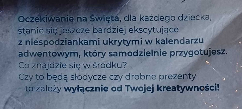 Kalendarz adwentowy, pudełka do samozapakowania