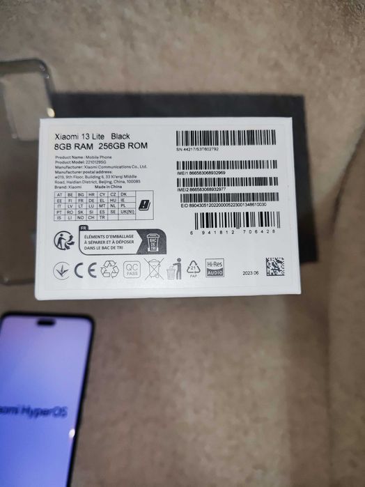Xiaomi 13 Lite 256GB / 8GB RAM Black Como Novo Completo na Caixa