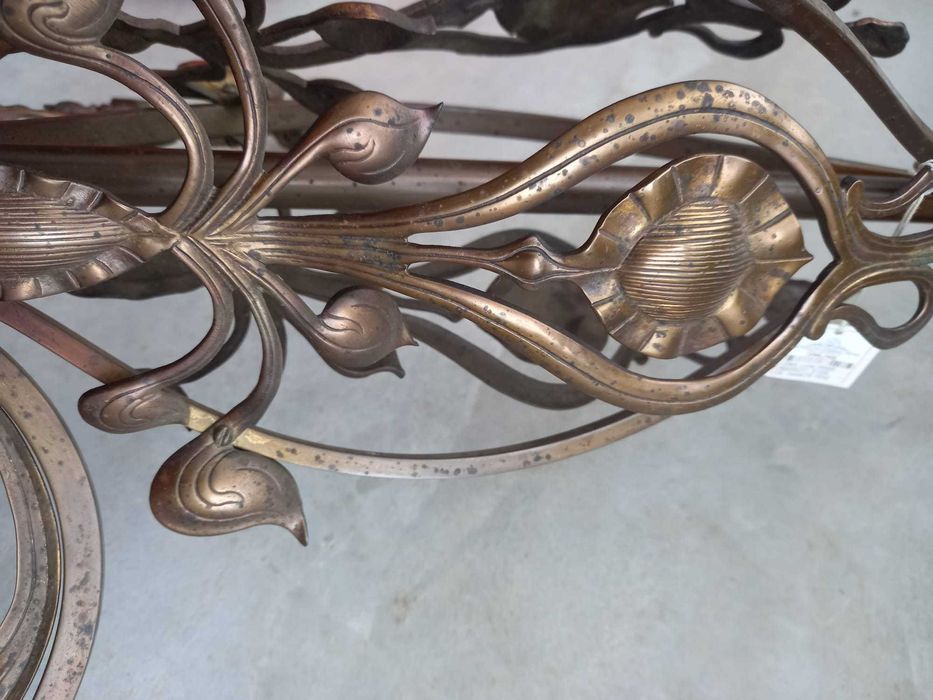 Candeeiro/lustre de três lumes Arte Nova