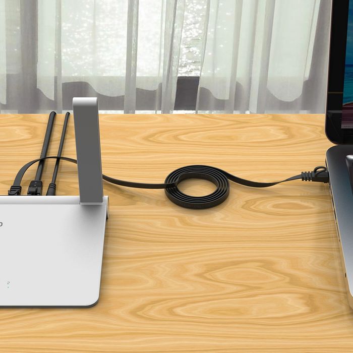 Kabel sieciowy Ethernet Orico PUG-C7B CAT7 10Gbps RJ45 internetowy LAN płaski 5 m - czarny