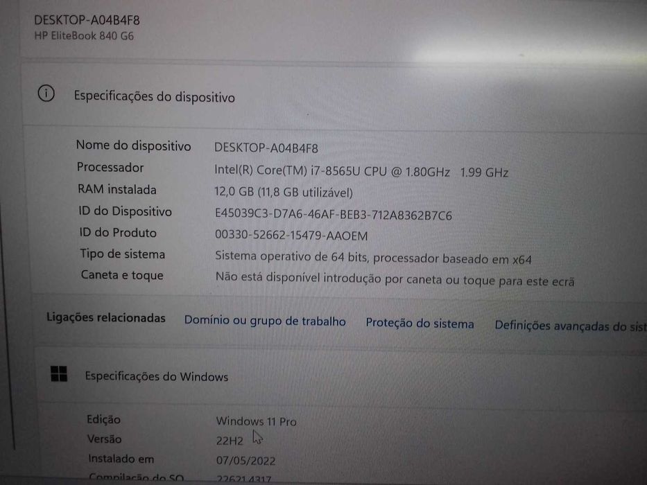 HP Elitebook i7 12/256 1,8GHz