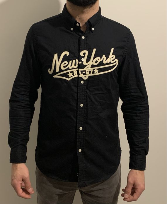 Ralph Lauren vintage męska czarna koszula XL New York RL-67 Limitowana