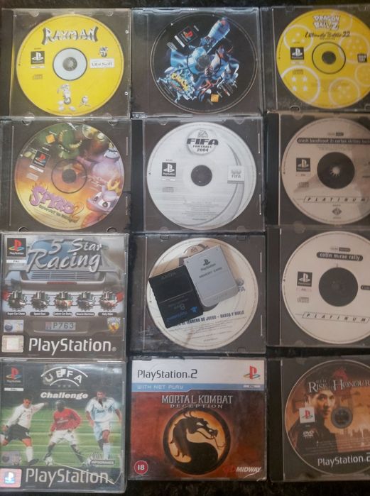 PlayStation Jogos e Cartões de Memória.