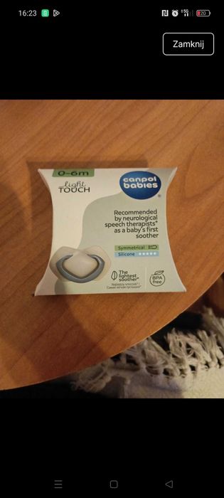 Smoczek silikonowy dla niemowląt
