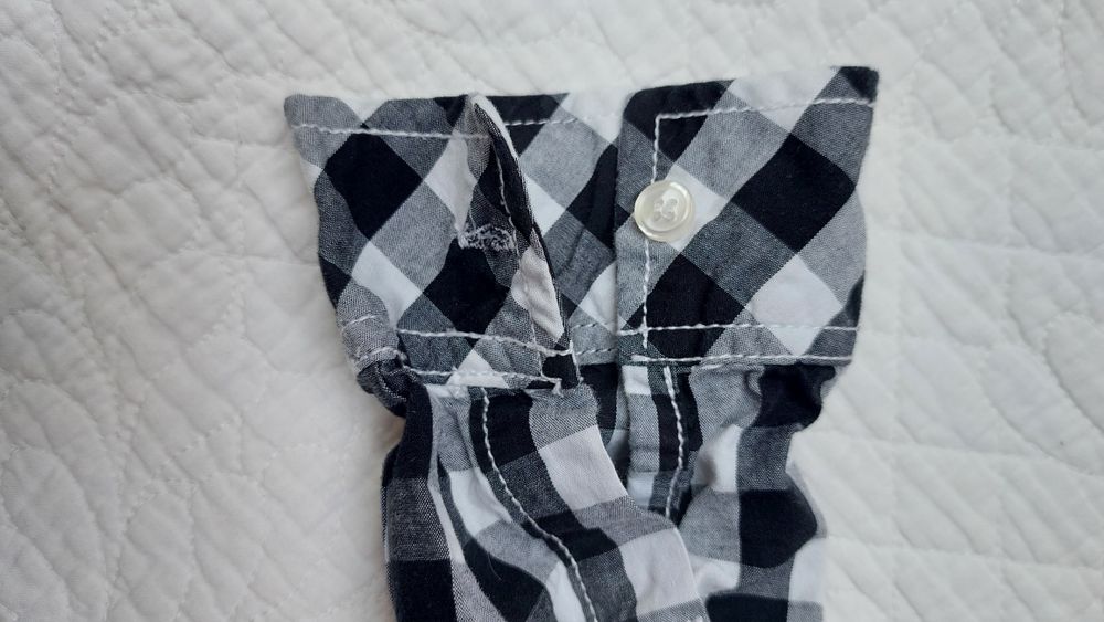 Koszula chłopięca w biało czarną kratkę