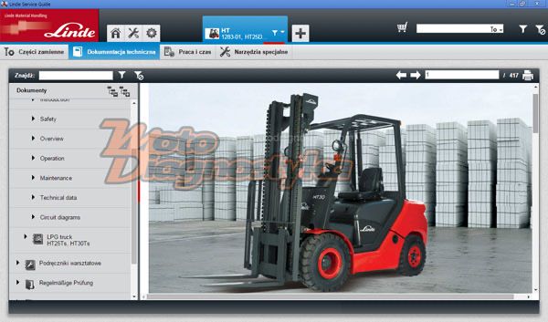 Linde LSG 2024 - katalog części - schematy - instrukcje napraw