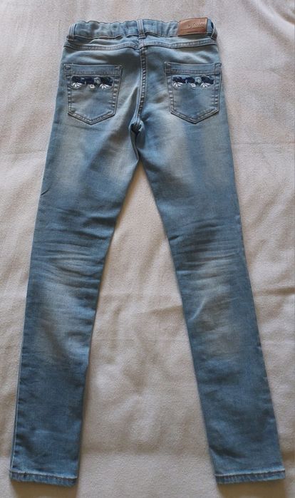 Calças Skinny Fit Bordadas, 11-12A