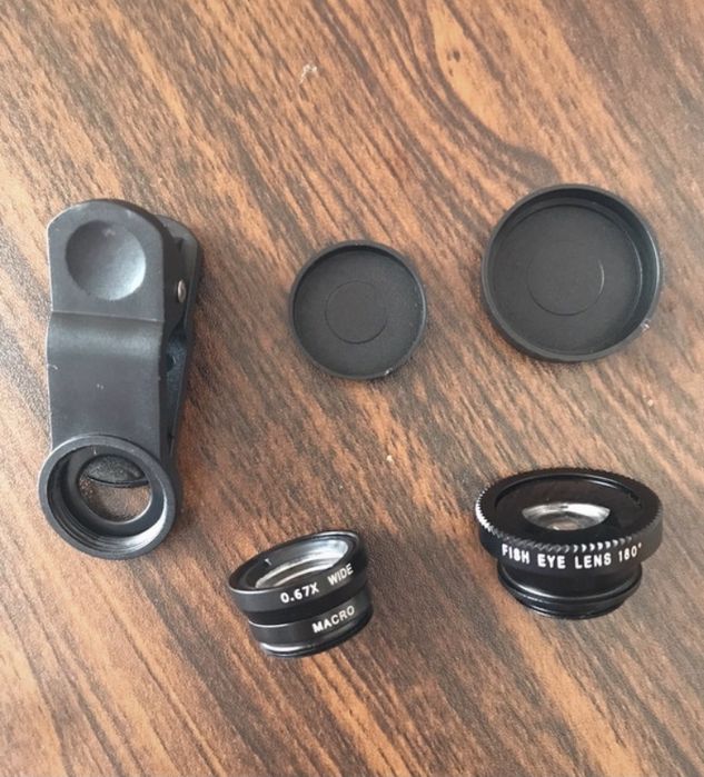 Conjunto de lentes para smartphone – Fish Eye + Macro