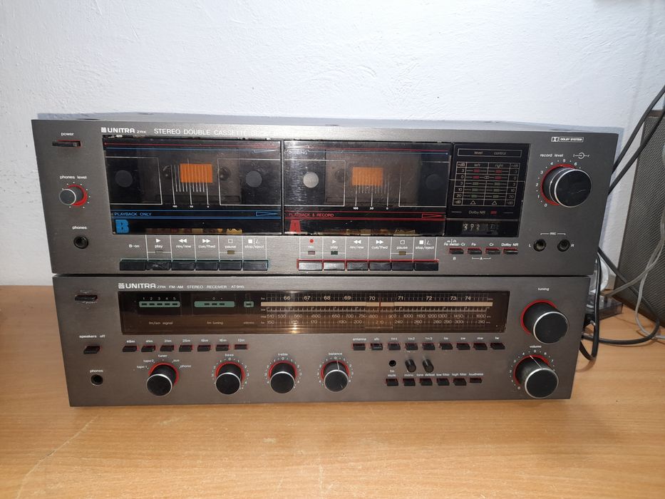 Wieża Unitra amplituner AT 9115 deck M1902A