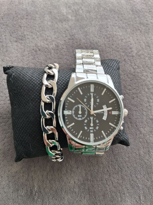 Conjunto de relógio e pulseira homem Novo