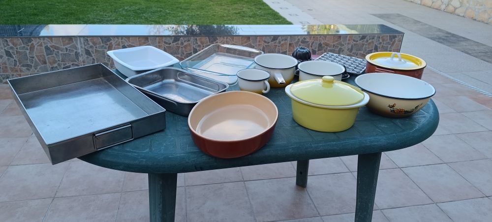 Conjuntos de cozinha, travessas, panelas, tigelas