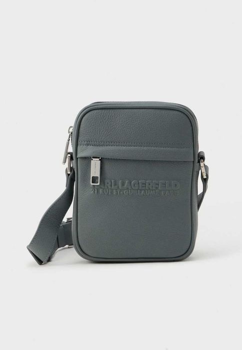 100% ОРИГІНАЛ Karl Lagerfeld Logo Sedona sage leather bag NEW натуральна шкіра чоловіча сумка через плече нова колекція 2026