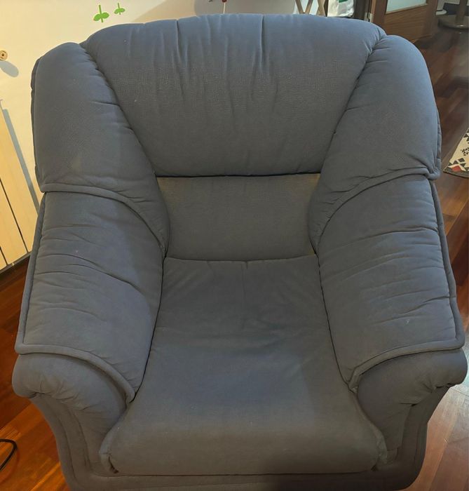 Sofas em tecido azul