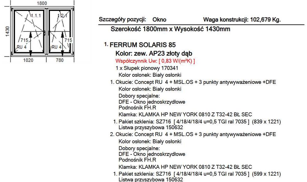Sprzedam Nowe Okno PCV