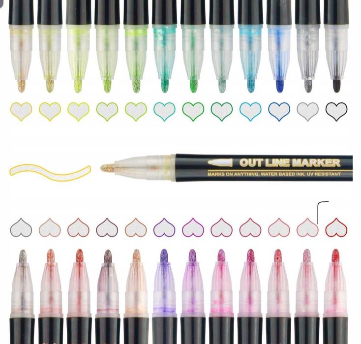 Mazaki Magic Markers Podwójna linia 12szt KOMPLET dla dzieci szkoły