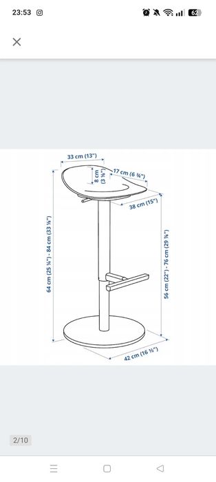 Dwa hokery regulowana IKEA JUNGE