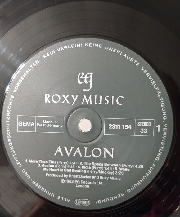 ROXY MUSIC - Avalon . 1982r. EX+ .