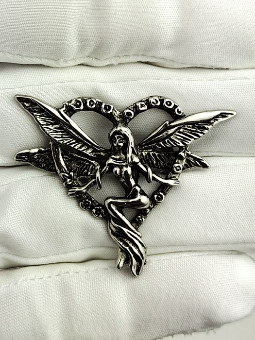 NOWA Broszka damska eleganka elf srebrna Vintage