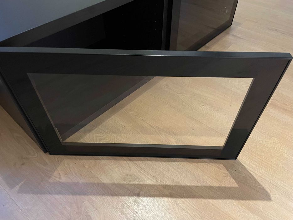 Armário de Parede 2 Portas BESTA Glassvik Vidro Preto-Castanho