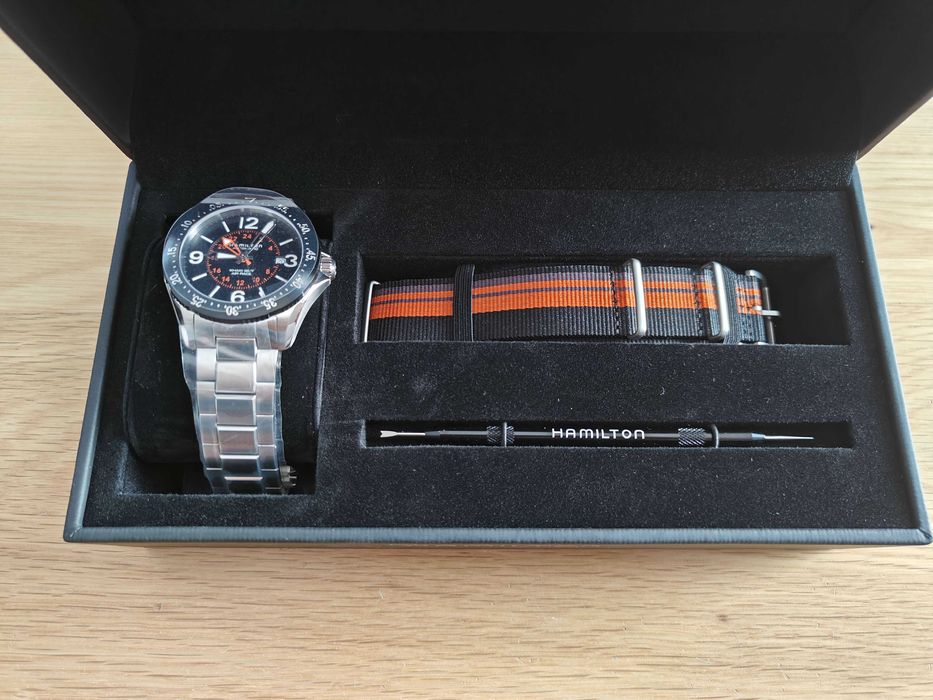 NOWY Zegarek automatyczny Hamilton Khaki Aviation Pilot GMT Auto