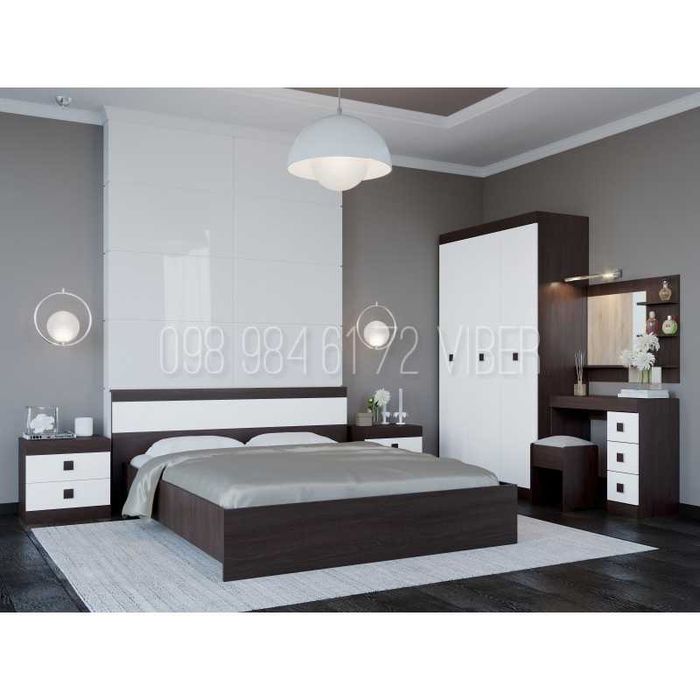 АКЦИЯ! Модульная СПАЛЬНЯ. Кровать. Комод. Прикроватная тумба