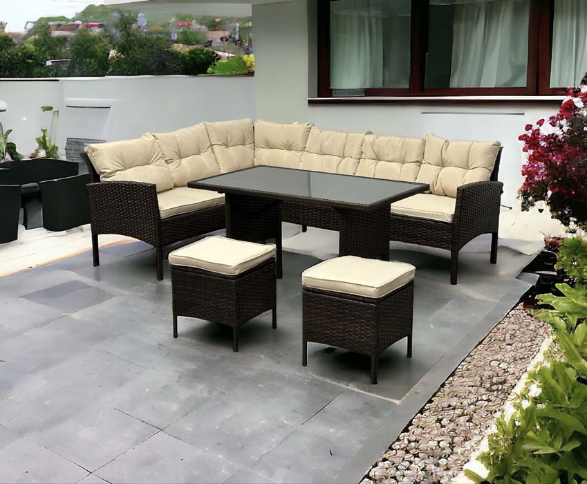 Narożnik ogrodowy technorattan zestaw meble ogrodowe kolory