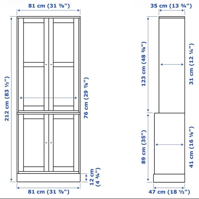 Armário + vitrine HAVSTA IKEA Cinza
