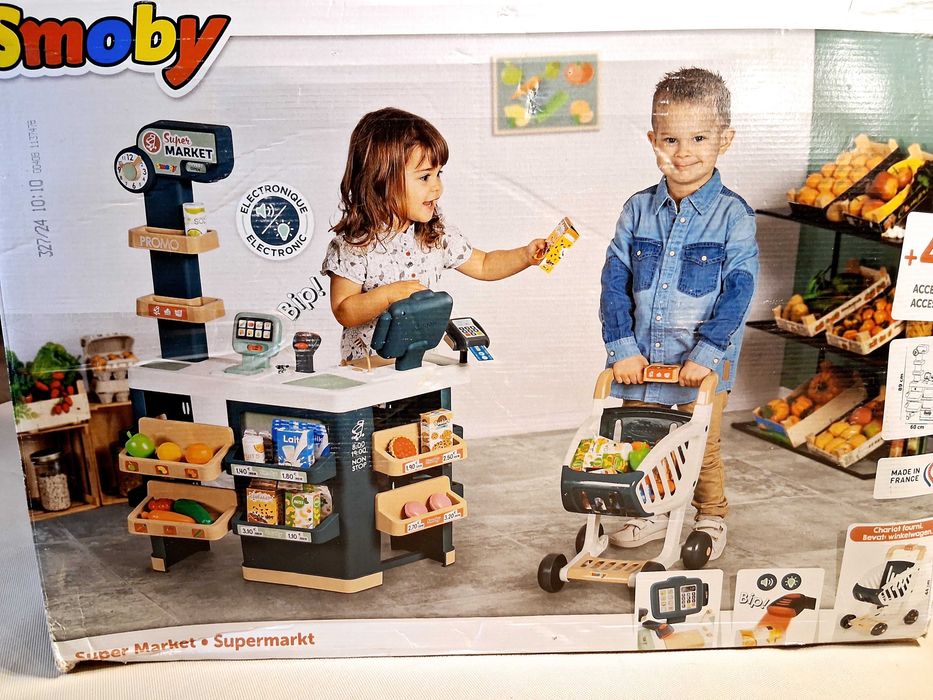 V147 Sklep Supermarket Smoby Z Wózkiem Dla Dzieci Akcesoria Zestaw
