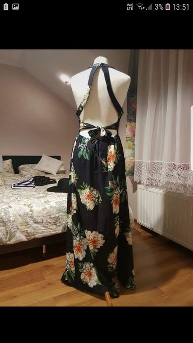 Sukienka z odkrytymi plecami M nowa w kwiaty