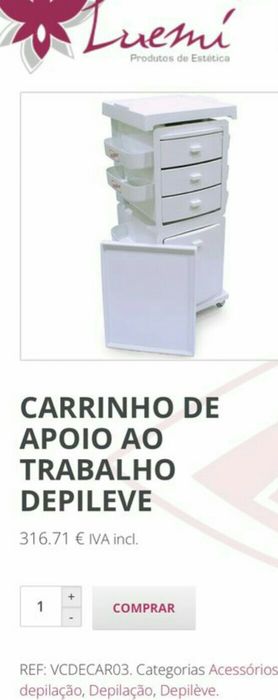 Carrinho de Estética para epilação da (Depiléve)