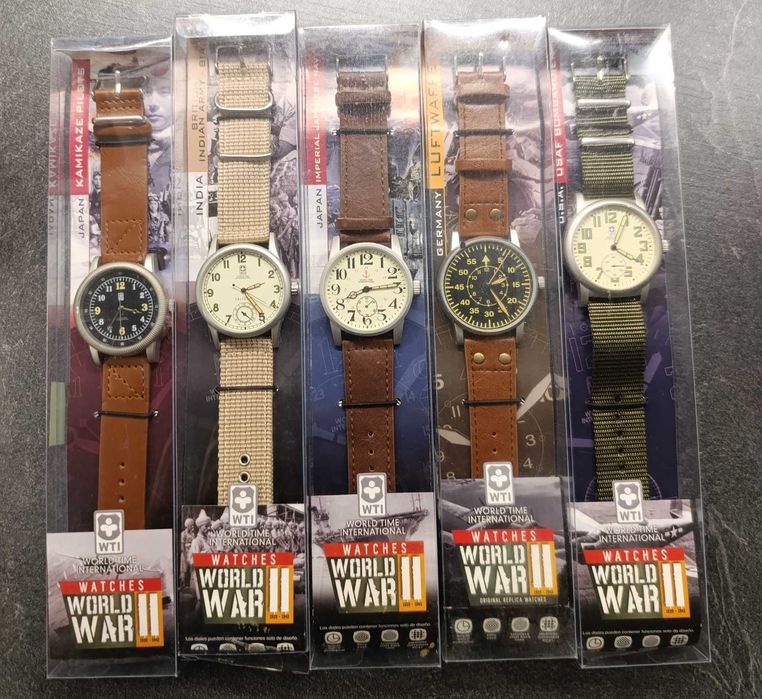 Kolecjonerski zestaw zegarków WTI Druga wojna światowa lotnicze zegar