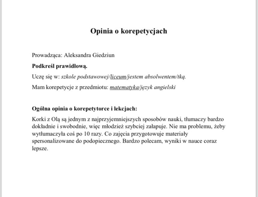 Korepetycje z matematyki zapisy na wrzesień