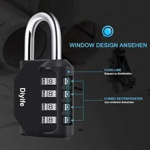 Kłódka Diyife 4-Cyfrowy Zamek Szyfrowy