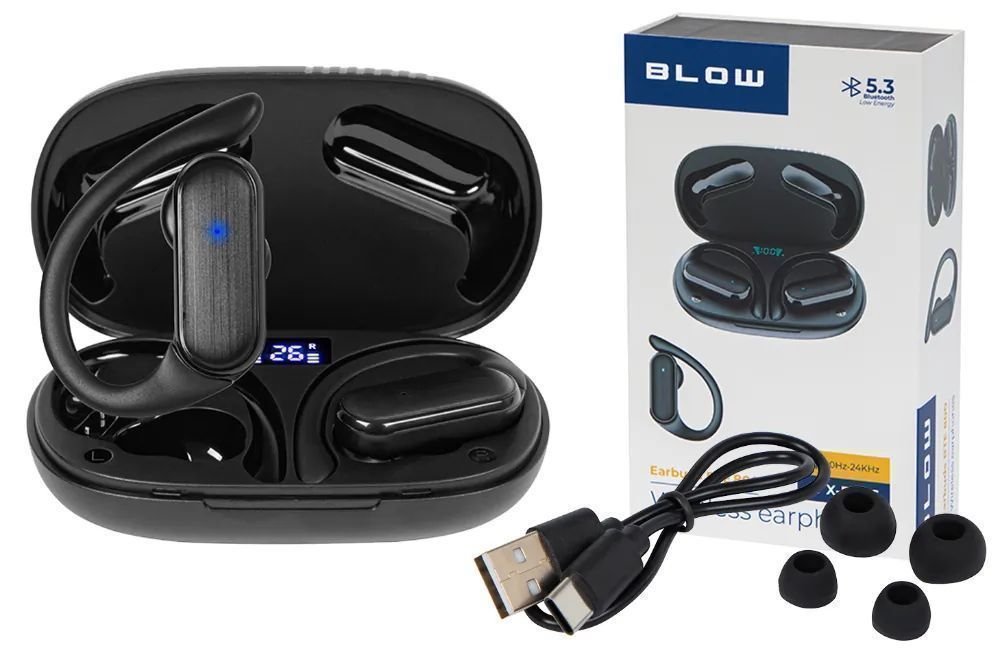 Słuchawki bezprzewodowe douszne BLOW Earbuds BTE800 BLACK 32-834#