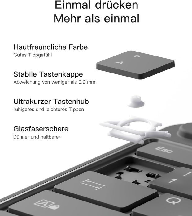 Klawiatura bluetooth kompatybilna z Surface Pro 10/9/8/X, z touchpadem