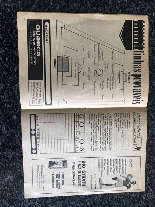 Futebol - Programa de Jogo - Época 1967/1968 - Sporting vs Benfica