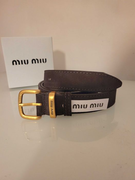 Brązowy zamszowy pasek 115 cm