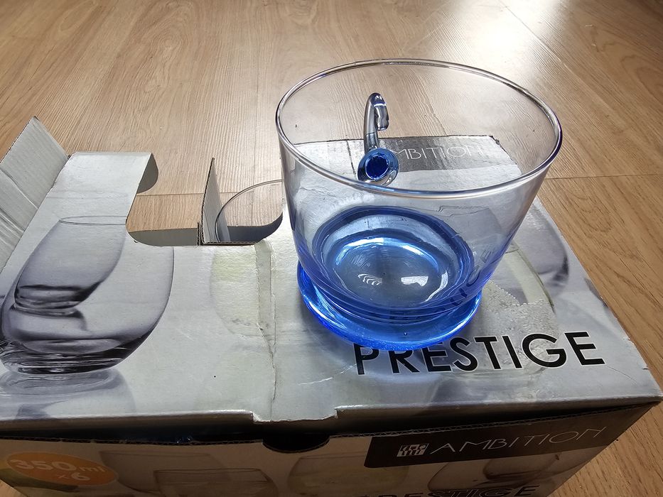 Szklanki PRL 350 ml blekitne niebieskie Tanio Nie Używane !