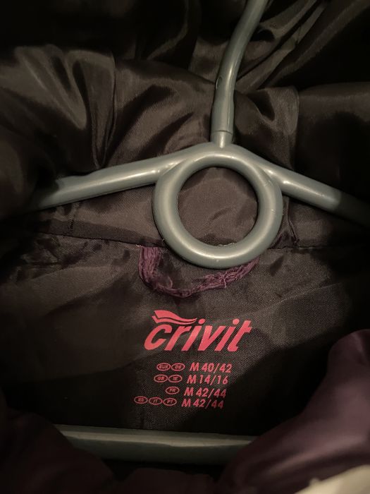 Kurtka puchowa narciarska Crivit fioletowa metaliczna